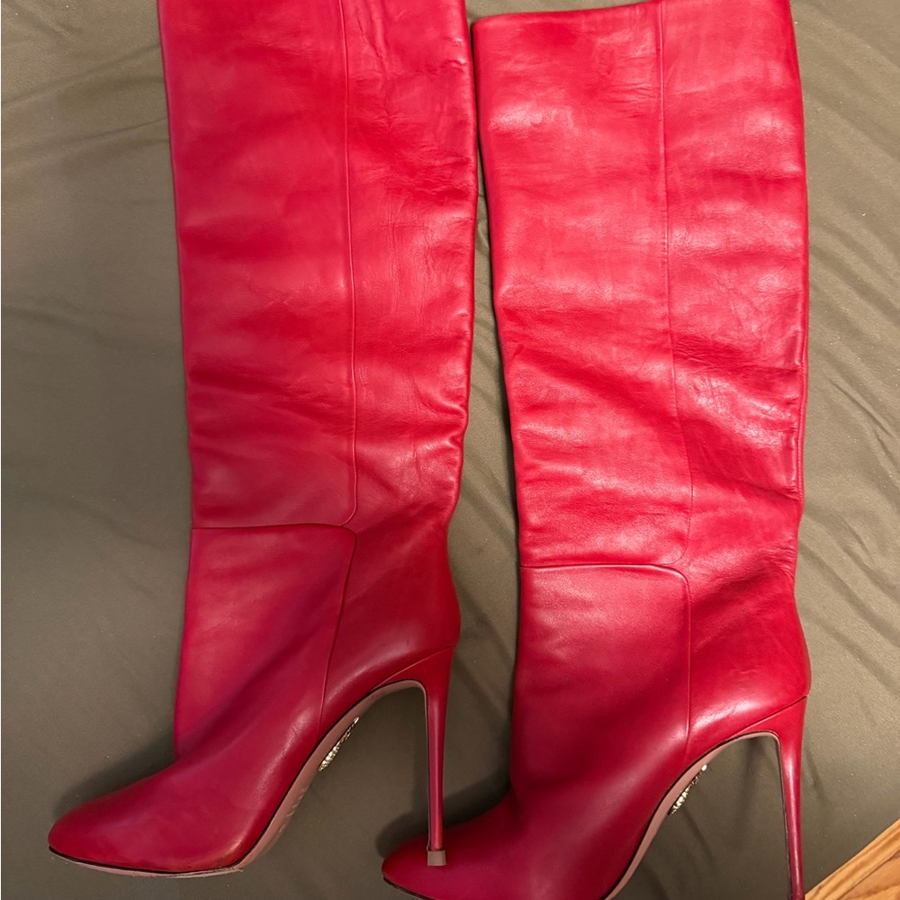 Aquazzura Red Heeled Boots